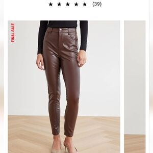 High-rise faux leather skinny pant
